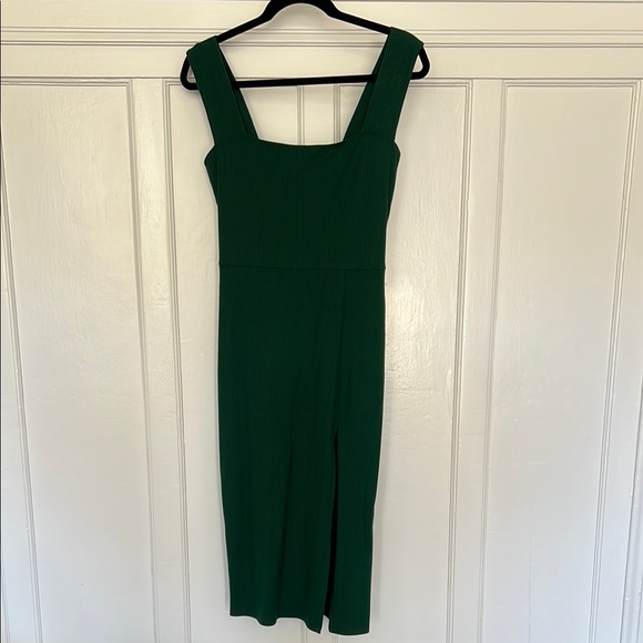 reformation-dresses-reformation-stretch-ribbed-midi-green-dress